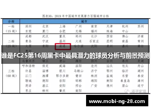 谁是FC25第16周黑卡中最具潜力的球员分析与前景预测